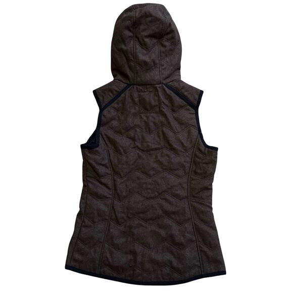 Prana Calla Vest Women XS Scorched Brown Wool Blend Faux Fur Detachable Hood NEW - Picture 5 of 7